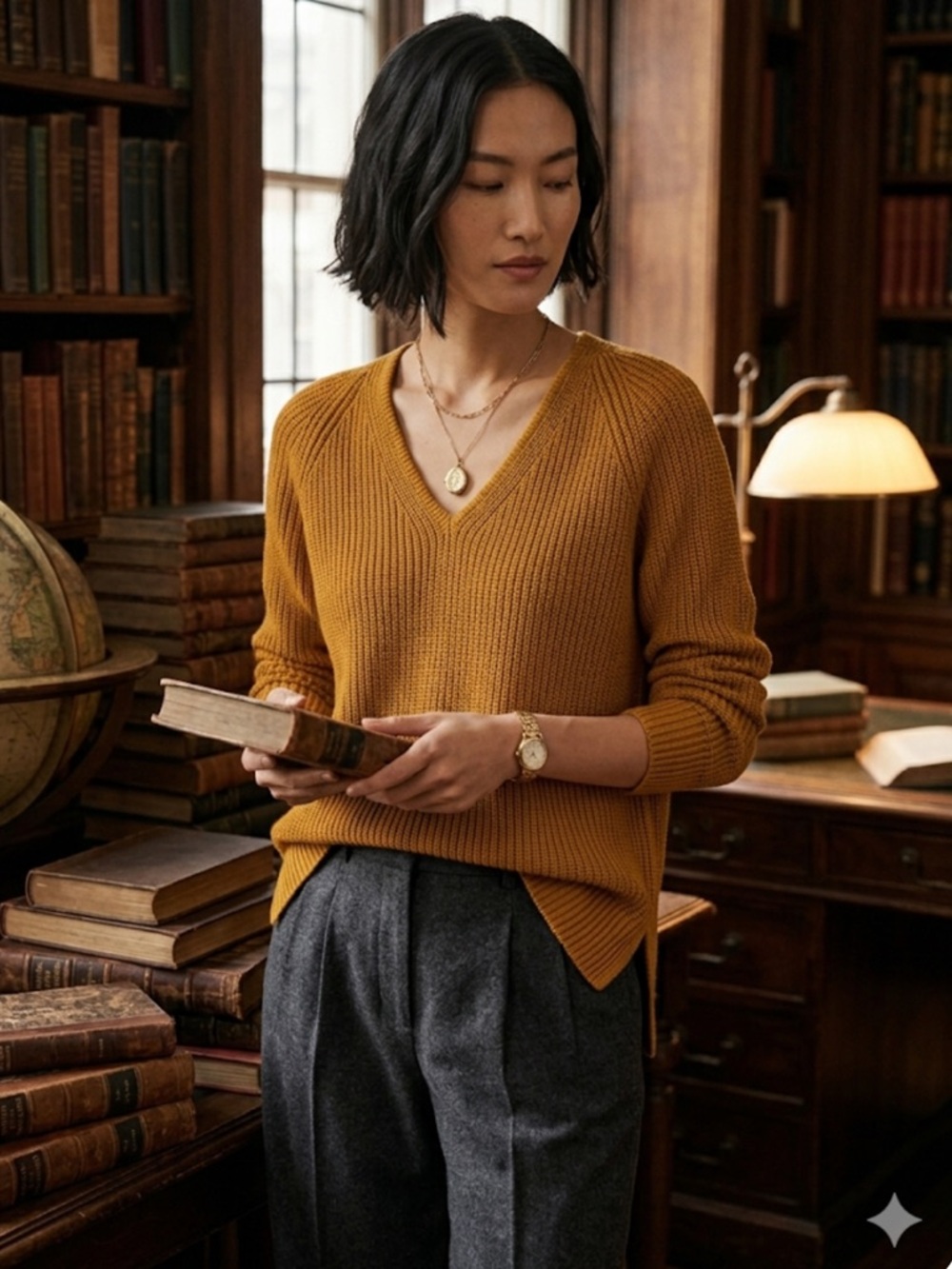 J. Crew Cotton V-neck tunic sweater